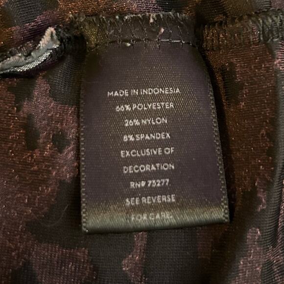 Simply Vera Wang Purple & Black Velvet Burnout Long Sleeve Scoop Neck Blouse - Picture 6 of 6